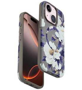 Iphone 15 Flower Series Magsafe Kapak - Gri