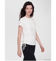 LCW Comfort Beyaz Bisiklet Yaka %100 Pamuklu Kadın Tişört