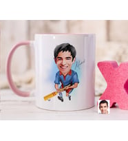 Bk Gift Kişiye Özel Cricket Karikatürlü Pembe Kupa Bardak-1, Sevgiliye Hediye, Arkadaşa Hediye