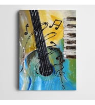 Gitar Notalar Piyano Kanvas Tablo