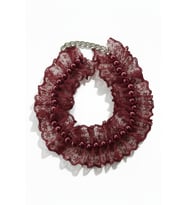 İncili Köpek Kolye- Tasma - Collar (Bordo)