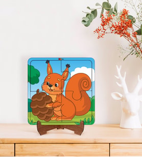 BK Toys Çocuklar İçin 2 si 1 arada Eğitici-Öğretici Ahşap 4 Parça Yapboz Puzzle Çerçeve Model 29