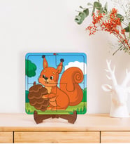 BK Toys Çocuklar İçin 2 si 1 arada Eğitici-Öğretici Ahşap 4 Parça Yapboz Puzzle Çerçeve Model 29