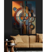 Geometrik Modern Sanat Soyut Tasarım Dekoratif Kanvas - Mdf Ahşap Tablo
