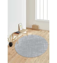 Dijital Baskılı Kaymaz Taban Yıkanabilir Yuvarlak Salon Halısı Koridor Halısı Paspas NDY-HS-180 (Gri)