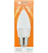 Osaka 7W (50W) 6500K (Beyaz Işık) E27 Duylu (Kalın Duy) Mum Led Ampul