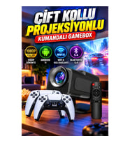 HCS350pro Android 11 Taşınabilir Projektör 1080P WiFi6 Bluetooth 5.4 Retro Oyun Konsollu