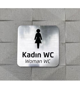 Metallice Silver Seri Kadın WC Yönlendirme Tabelası
