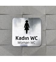 Metallice Silver Seri Kadın WC Yönlendirme Tabelası
