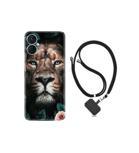 Spark 9t Kılıf Ipli Boyun Askılı Desenli Silikon Leon Flowers 1333