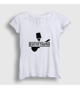 Presmono Kadın Beyaz Logo Buckethead T-Shirt 456527tt (Beyaz)