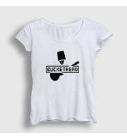 Presmono Kadın Beyaz Logo Buckethead T-Shirt 456527tt (Beyaz)
