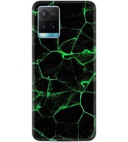 Vivo Y33s Kılıf Resimli Desenli Baskılı Silikon Kılıf Yeşil Şerit Mermer 1320