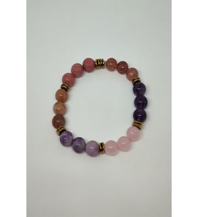 8 MM RODONİT, PEMBE KUVARS, LEPİDOLİT, ÇİLEK KUVARS, GÜNEŞ TAŞI, AMETİST DOĞALTAŞ BİLEKLİK