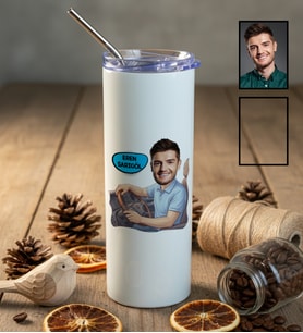 Kişiye Özel Şoföre Hediye Pipetli Matara Doğum Günü Hediyesi