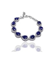 Safir ve Zirkon Taşlı Damla Model Gümüş Bayan Bileklik 201023805