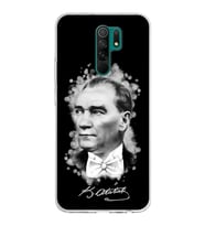 Xiaomi Redmi 9 Uyumlu Kapak Atatürk Tasarımlı Şeffaf Silikon Kılıf