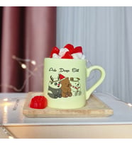 Wee Bears Tasarımlı Kişiye Özel Sarı Türk Kahvesi Fincanı