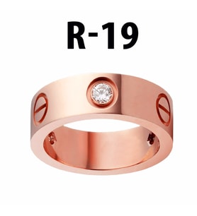 Kartier Taşlı Yüzük Rose Renk 19 Numara