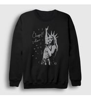 Presmono Unisex Siyah Lady Liberty Müzik Chappell Roan Sweatshirt 498107tt