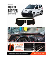 PEUGEOT BİPPER (2007-2020) Uyumlu Torpido Örtüsü Torpido Kılıfı - Siyah Kahverengi