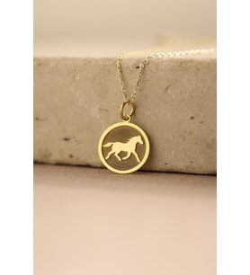 Kişiye Özel Minimal At Figürlü Kolye 925K Gümüş (Gold)