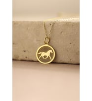 Kişiye Özel Minimal At Figürlü Kolye 925K Gümüş (Gold)