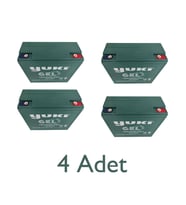 YUKİ ELEKTİRİKLİ MOTOSİKLET VE SCOOTER JEL AKÜ 12V 20 AH  4 ADET