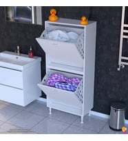 Modilayn İLKİM Modern Çamaşır Ünitesi, 65x138x32,5 cm Gizli 4 Göz Minimalist Akıllı Sepetli Dolap