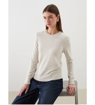 LCW Comfort Bej Bisiklet Yaka Kadın Triko Kazak