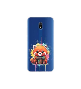 Redmi 8A ile Uyumlu Splash Tilki Tasarımlı Şeffaf Silikon Kılıf
