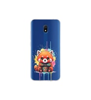Redmi 8A ile Uyumlu Splash Tilki Tasarımlı Şeffaf Silikon Kılıf