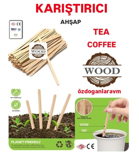 Ahşap Karıştırıcı Çay Kahve Kaşığı Kaşık Karıştırma Çubuğu 800 Adet