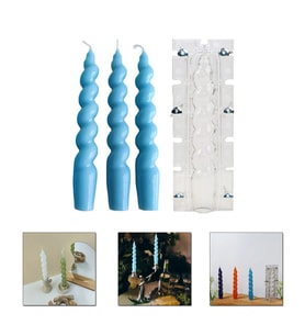 Poli Karbon Mum Kalıbı Şamdanlık Spiral Burgulu Uzun Kalıbı 18 CM