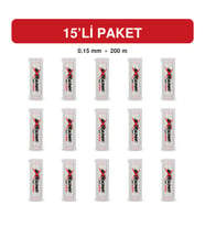 Kapsüllü Elastik Yem İpi 200mt 0.15mm ( 15 li Paket )