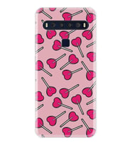 TCL 10L 10 Plus 10SE 20E 20SE 30SE L7 Kılıf Desemli Silikon Heart Lollipop 1414