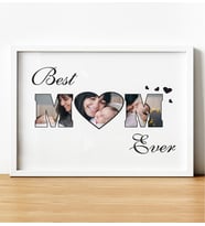 BEST MOM EVER Mother's Day Gift Hediye Tablo Kişiye Özel  Çerçevede 21x30 Cm