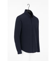 Gewer Uzun Kol Slim Fit İçi Polarlı Erkek Gömlek - 7440 (Lacivert)