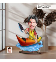 BK Gift Kişiye Özel Kano Karikatürlü Büyük Boy Ahşap Biblo-2 Arkadaşa Hediye , Sevgiliye Hediye, Kişiye Özel Biblolar