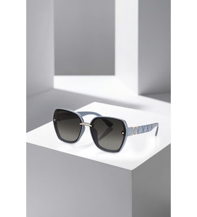 Polo Air UV400 Korumalı Şık Mavi Gold Detaylı Cat Eye Kadın Güneş Gözlüğü PLG-2128C5