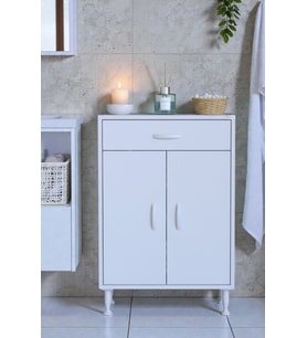 Eliusta Rose 70 cm Beyaz 1 Çekmeceli Banyo Mutfak Dolabı 4 Bölmeli 3 Raflı Çok Amaçlı Dolap 70x88x32,5 cm