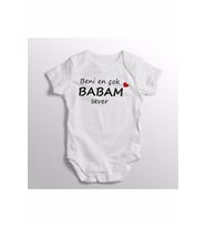 Beni En Çok Babam Sever Yazılı Baskılı Bebek Zıbını