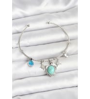 Caretta Caretta Charmlı Gümüş Renk Kadın Bileklik - TJ-BB8034