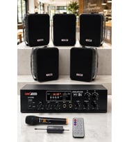 Lastvoice Black Large Plus Paket-4 Hoparlör ve Anfi Anons Ses Sistemi Seti