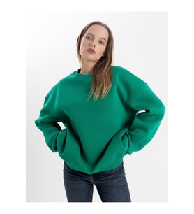 Unisex Yeşil Sweatshirt Oversize