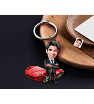 BK Gift Kişiye Özel Baba Karikatürlü Ahşap Anahtarlık-3 Sevgiliye Hediye, Arkadaşa Hediye, Doğum Günü Hediyesi