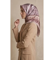 Levidor Kristal Eşarp Ekose Desen Lila