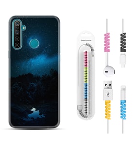 Realme 5i 5 Pro 6i 7 Pro 8 Kılıf Kablo Koruma Spiral Silikon Gece 1633