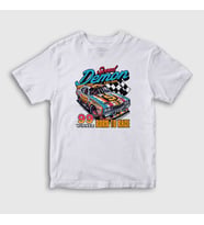Presmono Unisex Çocuk Beyaz Speed Demon Araba Yarışı Otomobil T-Shirt 472368tt