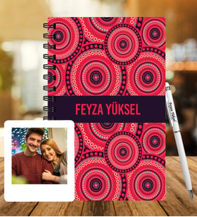 Kişiye Özel Ahşap Defter Kalem & Instagram Çerçeve Hediye Seti